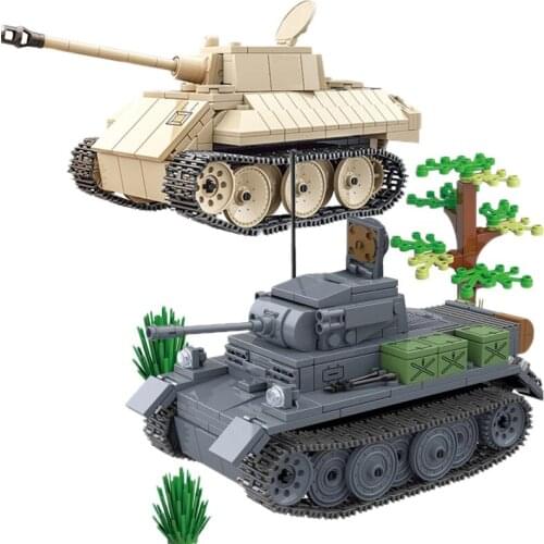 Military Series No. 2 tank L-type "Lynx" Tank Building Blocks Bricks VK1602 "Leopard" Light Tank Toys For Kid Gifts