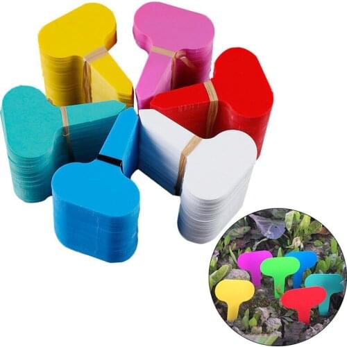 50pcs T-type Plant Tag Plastic Colorful Plant Markers Garden Bonsai Succulent Seedlings Tags Sign Gardening Labels Garden Decor