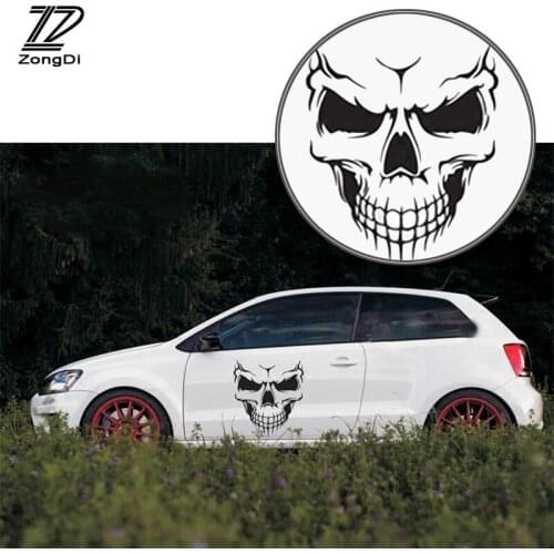 ZD Skull Head Car styling Engine Hood Door Window Stickers For Nissan qashqai Citroen c4 c5 c3 Chevrolet cruze aveo Peugeot 307