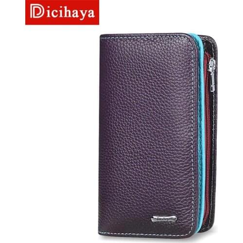 Real Leather Women Wallet Hasp Small and Slim Coin Pocket Purse Women Wallets Cards Holders Luxury Brand Wallets Designer Purse