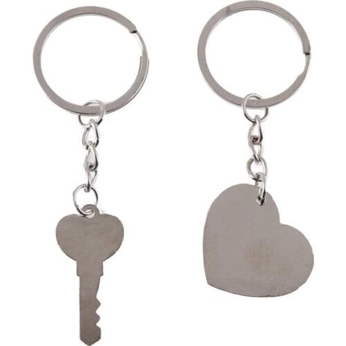 1 Pair Couple I LOVE YOU Letter Keychain Heart Key Ring Silvery Lovers Love Key Chain Souvenirs Valentines Day Jewelry Gifts