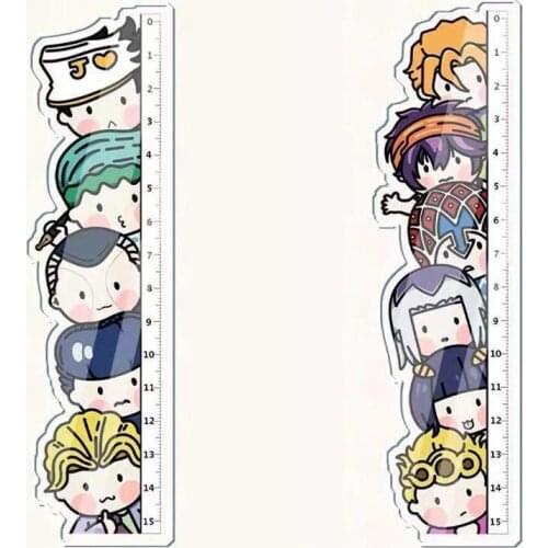 1 Pcs Cartoon Anime Jojos Bizarre Adventure Cosplay Acrylic Rulers Figure Kujo Jotaro Student Measuring Scale Ruler Toys Gifts