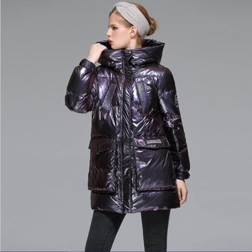 2020 Winter Womens Warm Jacket purple Parka Women Windproof Stand-Up Collar With Hood Coat lady green jackets clothes outwears