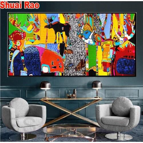 5D DIY Diamond Painting cross stitch Abstract Cartoon Animal mosaic full square/round diamond embroidery rhinestone art