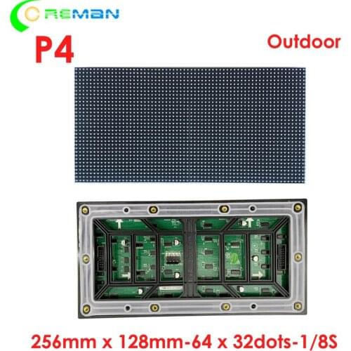 Aliexpress shenzhen factory cheap outdoor p4 led module 64x32 128x256mm , wholesale price p4 led module for 512x512mm cabinet