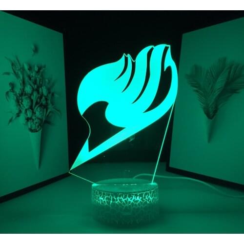 Anime Fairy Tail Loge for Bedroom Decor Birthday Gift Nightlight Table Lamp Fairy Tail 3D LED Night Light