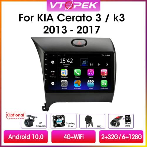 Vtopek 9" 2din Android Car Radio Multimedia Video Player Navigation GPS DSP For KIA K3 CERATO FORTE 2013-2017 3 YD Tuner Stereo