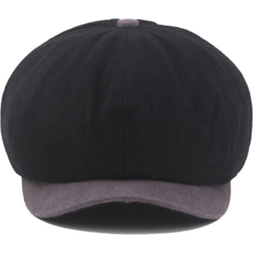 Casquette Four Seasons Splice Mens Newsboy Hat Male Beret Men And Women Retro England Visor Big Head Cap BLM224