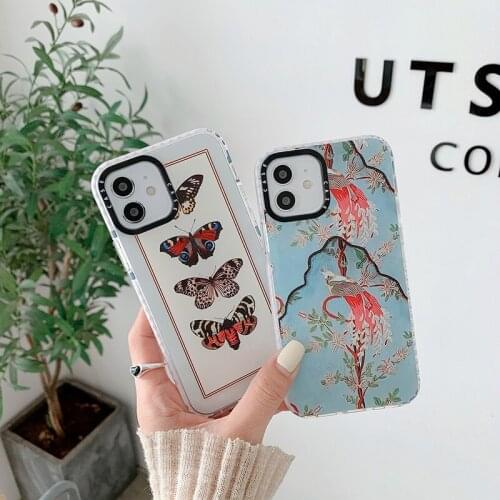 INS Cute Phoenix Bird Animal Butterfly Phone Case For iphone 11 12 Pro Max SE 2020 7 8 Plus XS Max X XR Silicone Soft Back Cover