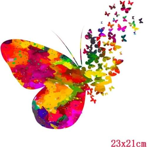 Flower Butterfly Thermo Stickers On Clothes Iron On Patches For Clothing Heat Transfers Sticker T-shirt Women DIY Appliques