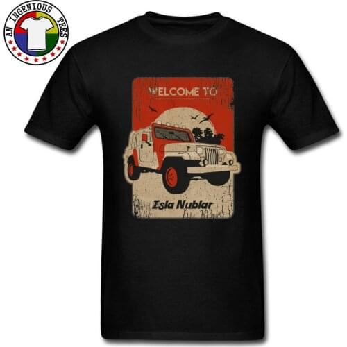 Jurassic Park Isla Nublar Square Island Black T Shirt Plus Size 3XL Retro Style Faddish Tops Tees Custom Game Funny Tshirts Boy