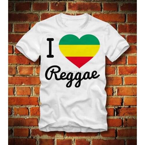 T Shirt I Heart Reggae Jamaica Rastafari Bob Marley Music Lion 2019 Newest Letter Print Cartoon Crazy T Shirts