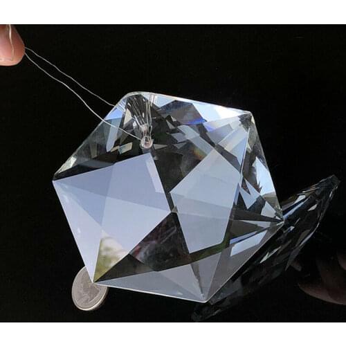 100MM Star of David Hexagon Crystal Pendant Shield Crystal Prism Chandelier Faceted Prism Suncatcher Rainbow Curtain Accessory