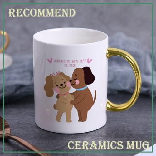 Ceramic Coffee Mug Cartoon dog lovers Breakfast Cup Handgri Travel Mug Novelty Gifts For Your Friends кружки canecas KTDW-058