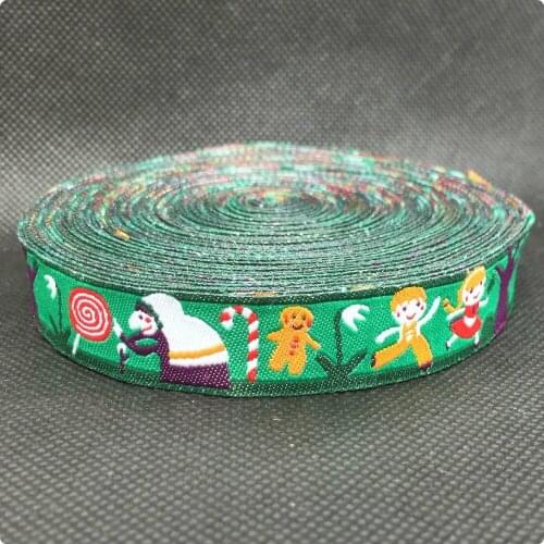 2014 NEW wholesale 5/8 '(16 mmx10yards) Polyester Woven Jacquard Ribbon Grandma give children a lollipop