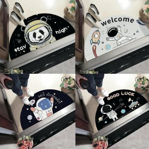 Entrance door non-slip silk enclosure floor mat bedroom entrance semi-circular creative floor mat can be tailored