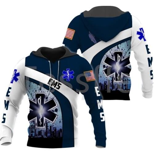 Tessffel Newest Emergency Medical Technician EMT EMS Paramedic Nurse NewFashion 3DPrinted Tracksuit Autumn Hoodies Men/Women C-2