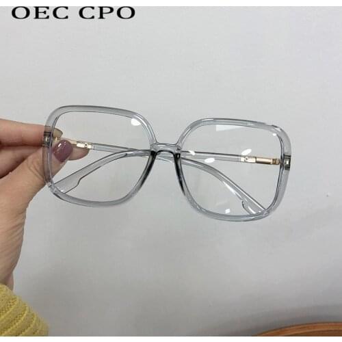 OEC CPO Oversized Square Glasses Women Fashion Clear Lens Glasses Frames Retro Plastic Optical Eyeglasses Frame Lady O884
