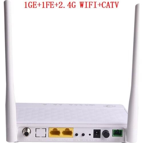 OEM Support Optical Network XPON 2 Port ONU 1GE+1FE+2.4G WIFI+CATV OLT SCAPC Interface English Version