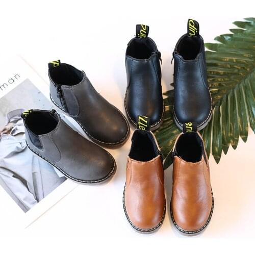 2021 Autumn And Winter Childrens Martin Boots Short Boots Mid-tube Side Zipper Boys And Girls Comfortable Shoes Hot