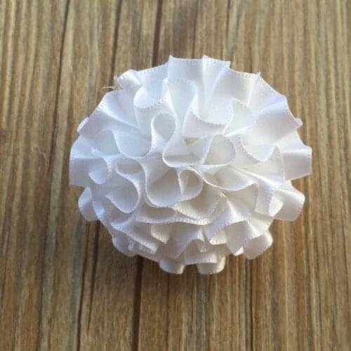 2pcs Hot White ruffle flower rosettes tulle chiffon flowers Rubber Band Elastic Bands Girls Hair Accessories for Women Headwear