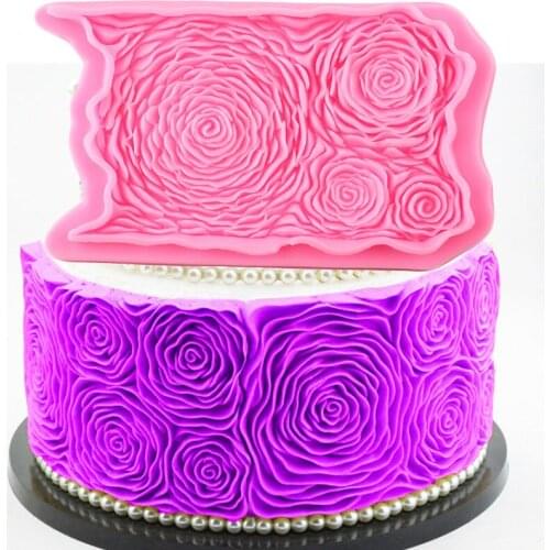Rose Flower Lace Silicone Mold DIY Wedding Cake Border Fondant Molds Cake Decorating Tools Candy Clay Chocolate Gumpaste Moulds