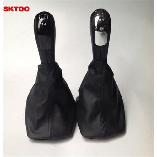 5 Speed Car Gear Shift Knob Gaiter Boot Kit For Skoda Octavia 2004-2012 PU Leather Gear Shifter Knob with Dustproof Cover New