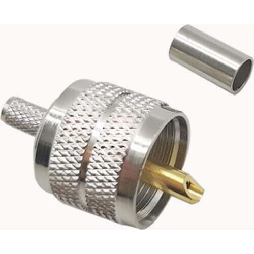 100Pcs UHF Male PL-259 Plug Solder Connector For RG58 LMR195 RG-400 RG-142 50-3 cable RF UHF PL-259 Male RF Connector Plugs