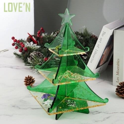 LOVE'N LV0865T Christmas Tree decorations silicone mold for resin jewelry storage trinket box