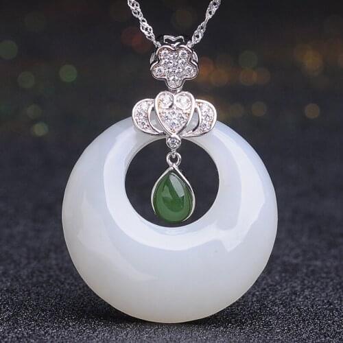 Hetian Yushui drop pendant Natural jade jade jade jade pendant womens jade pendant send certificate