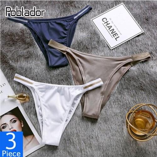 Poblador 3Pcs/lot Sexy Womens Sport Panties Set Underwear Seamless Belt Thongs Mid Waist Female Soft Comfort Lady Lingerie