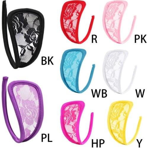 Womens Floral Lace C String Underwear Invisible Sexy Lingerie Solid Hollow Thong Dropship