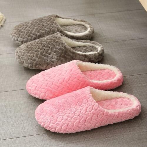 2021 Women Indoor Slippers Warm Plush Home Slipper Autumn Winter Shoes Woman House Flat Floor Soft Slient Slides for Bedroom