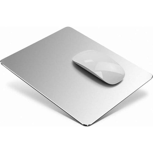 Hard Silver Metal Aluminum Mouse Pad Ultra Thin Double Side Mouse Mat Waterproof Fast and Accurate Control for Gaming and Office