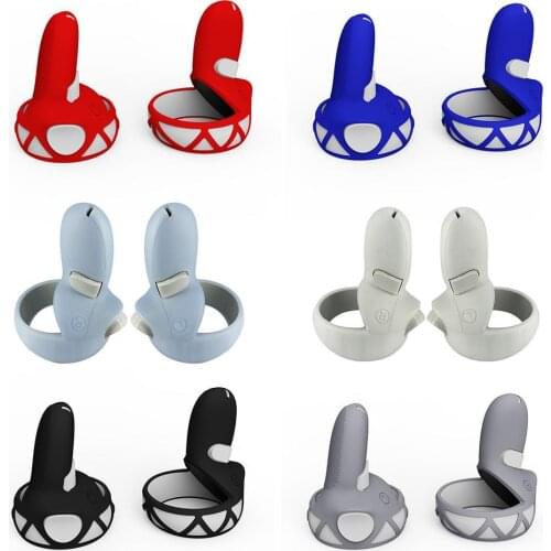 1 Pair VR Controller Grip Cover Handle Cover Spare Handles Shockproof Anti-slip Silicone Skin Case For Oculus Quest2