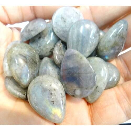 20*15mm Natural Gem stone labradorite Quartz crystal Cabochon Pendant for diy Jewelry making necklace Accessories 20PCS