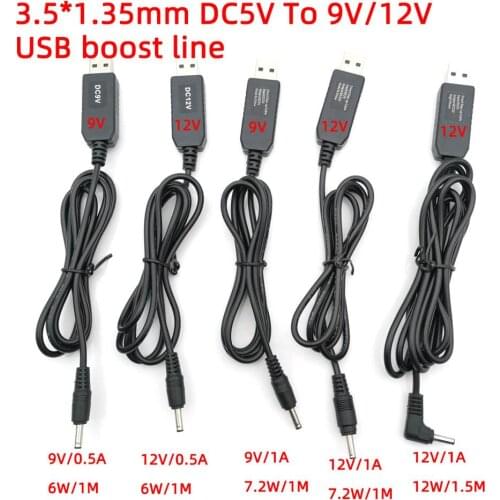 DC 5V to 9V/12V USB to 3.5*1.35mm 4.0*1.7 Charge Power Boost Step Up Cable Converter Adapter Toy Mobile power supply Boost Wire