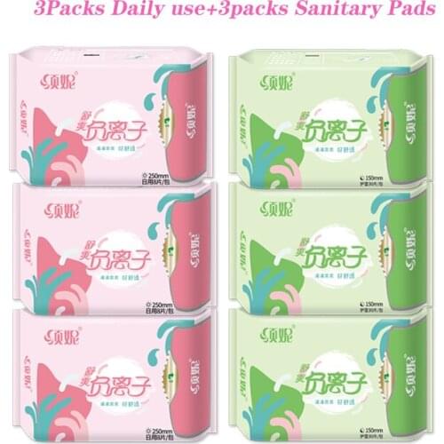 6packs Anion Sanitary Pads Women Menstrual Pads Anion Sanitary Towels Cotton Chinese Herbal Medicine Hygienic Pad Panty Liner