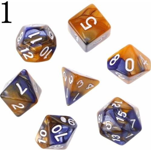 7pcs/Set Acrylic Polyhedral Dice For TRPG Board Game Dungeons And Dragons D4-D20