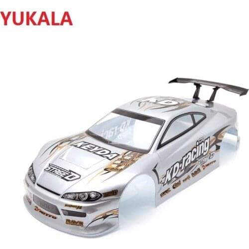YUKALA 1/10 RC car Accessories 1:10 radi control racing car PVC Body Shell 195mm No:011 Silver