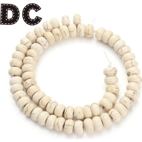 1 Strand Dia 10mm Spacer Beads White Stone Beads For Women And Men DIY Charms Bracelet Necklace Jewelry Making