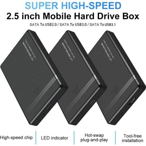 2.5 inch HDD SSD Case USB 2.0/3.0/3.1 to SATA Hard Disk Box 5Gbps SD Disk Case HDD External Hard Drive Enclosure for Desktop PC