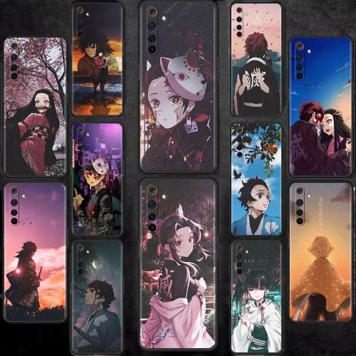 Demon Slayer Anime Lovely Funda Case For Oppo Realme 8 6 C21 7 C3 XT 5 7i X50 Pro C25 A53 A52 A93 A9 2020 Black TPU Phone Tampa