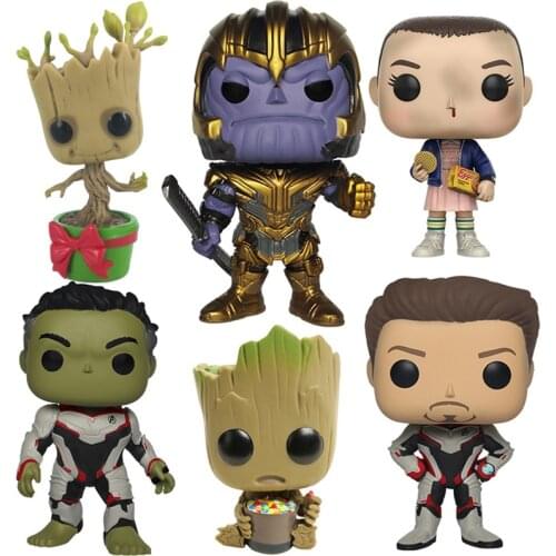 Marvel Avengers Action Figure Thanos Iron Man Hulk Thor Groot Vinyl Figurine Model Dolls Stranger Things Eleven Collectible Toys