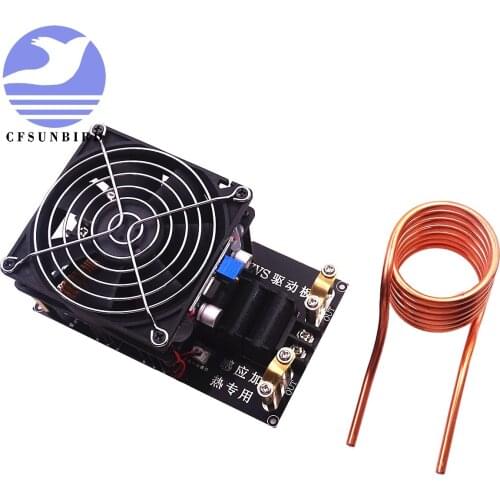 1000W 20A ZVS Induction Heating Machine Cooling Fan PCB Copper Tube 12-36V with brass coil Free Shipping