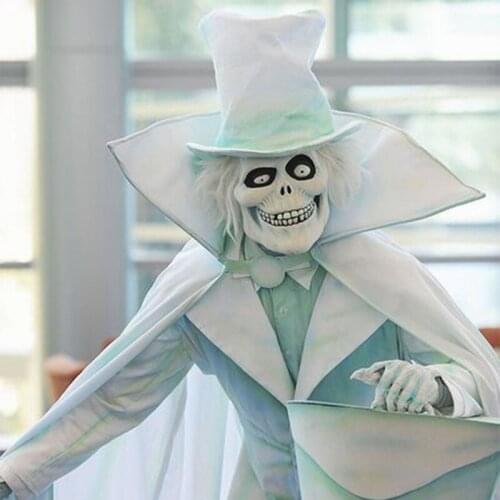 Halloween Ghost Ornaments with Crutch Cloak Simulation Ghost Resin Ornament for Home Yard Garden Decoration GQ