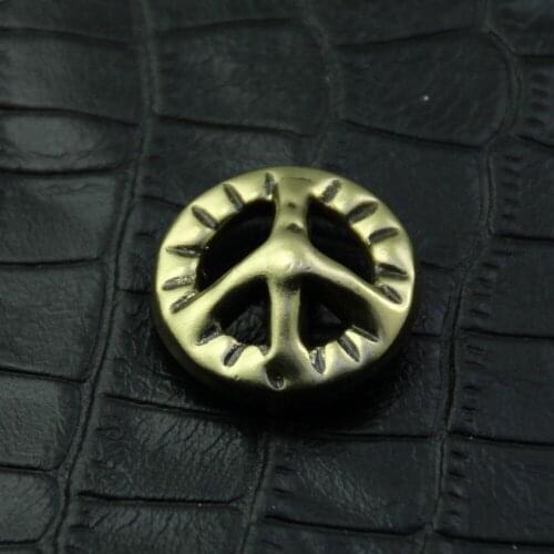 KBM09) 10pc 1" (2.5 cm) Western Peace Sign Concho Leather Saddle Tack Concho Antique-Bronze