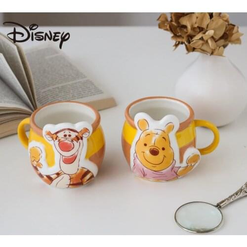 Disney Ceramic Water Cup Winnie the Pooh/Tigger Couple 3D Cartoon Creative Mark Cup Coffee Milk Cup
