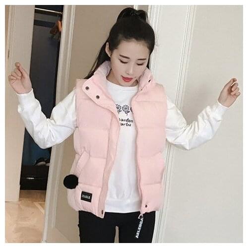 Jacket Vest Autumn Winter down Cotton Vest Womens Vest Coat Sleeveless Short Cotton-Padded Coat Chaleco Mujer