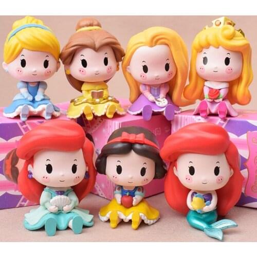 Cute Cartoons princess Dolls Snow White Cinderella Mermaid Decoration Cake Decoration Blind Box Toy for Girl Gift